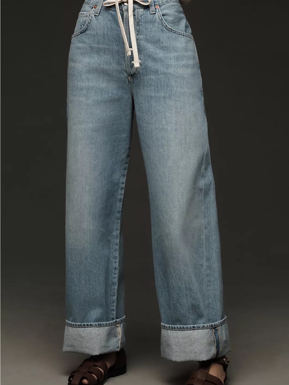 Citizens of Humanity Brynn Drawstring High-Rise Wide-Leg Jeans - Picture 3 of 6